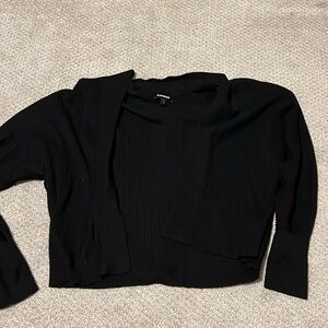 Black ribbed cardigan